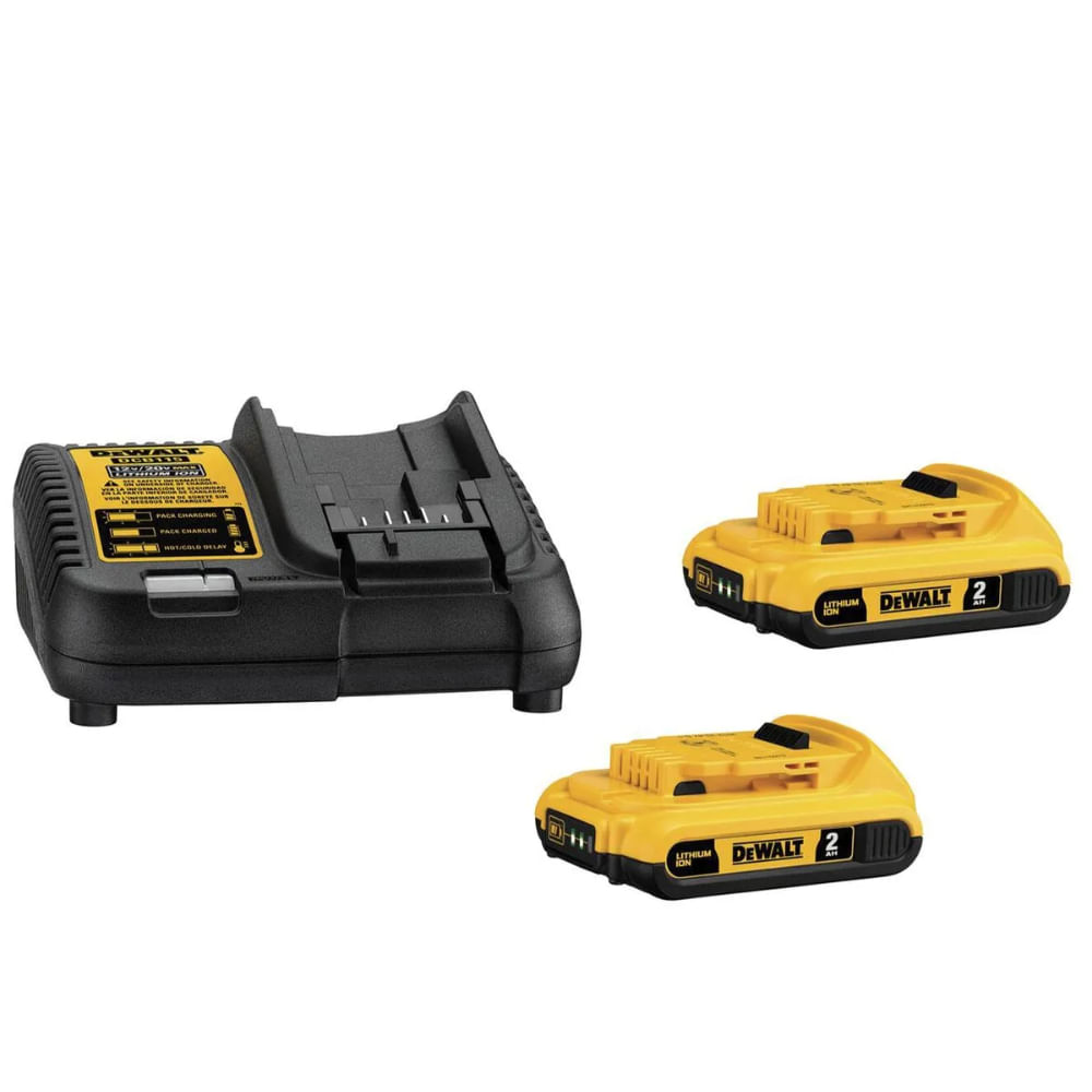 Kit com 2 Baterias Li-Ion 20V MAX 2Ah e Carregador Bivolt DCB203C2-BR Dewalt-02